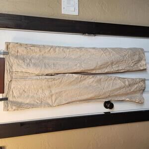 London Jean Women's Casual Beige 100% Linen Drawstring Pants Size 6